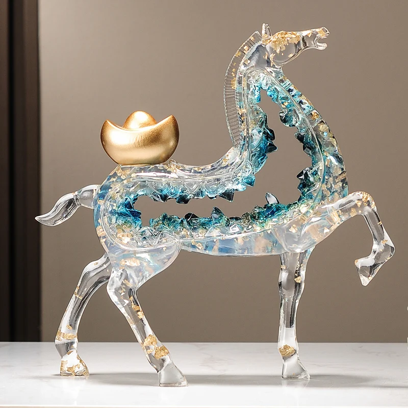 Horse Statuette,Win Instant Success Art Ornaments,Modern Living Room Foyer,TV Cabinet,Office Desk,Horses Statue Decoration Gifts