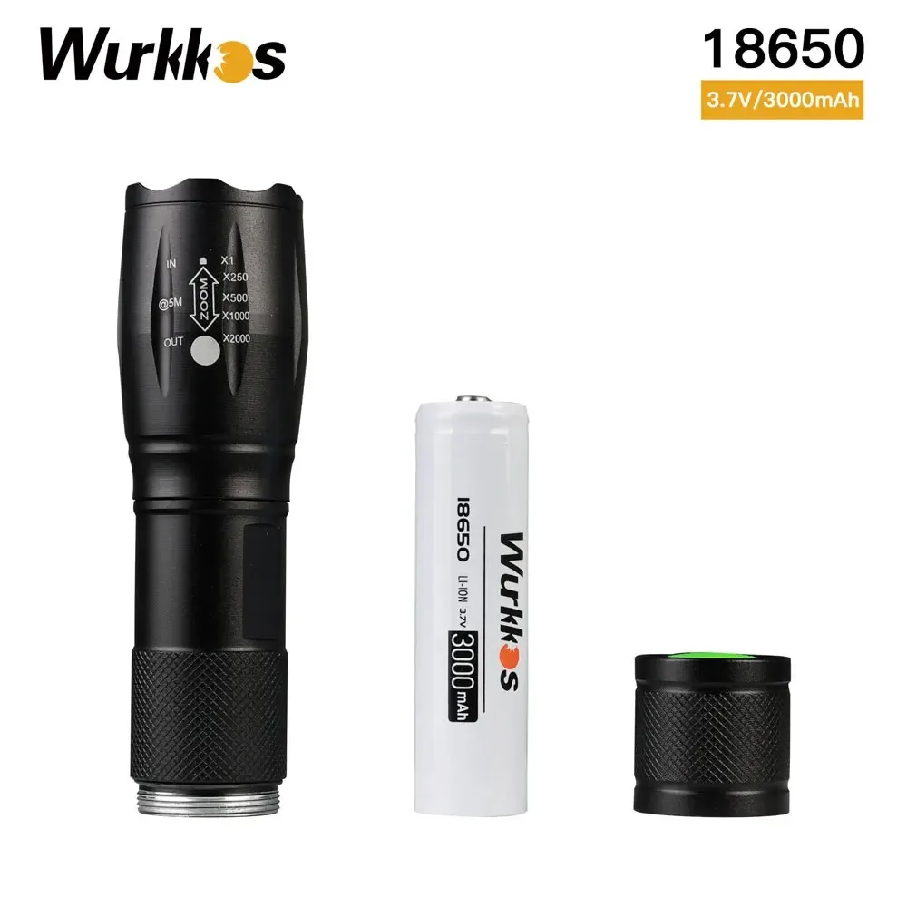 Wurkkos  3.7V 18650 3000mAh Pointed Battery Transport with Flashlight Discharge NCR18650B Li-ion Rechargeable Batteries