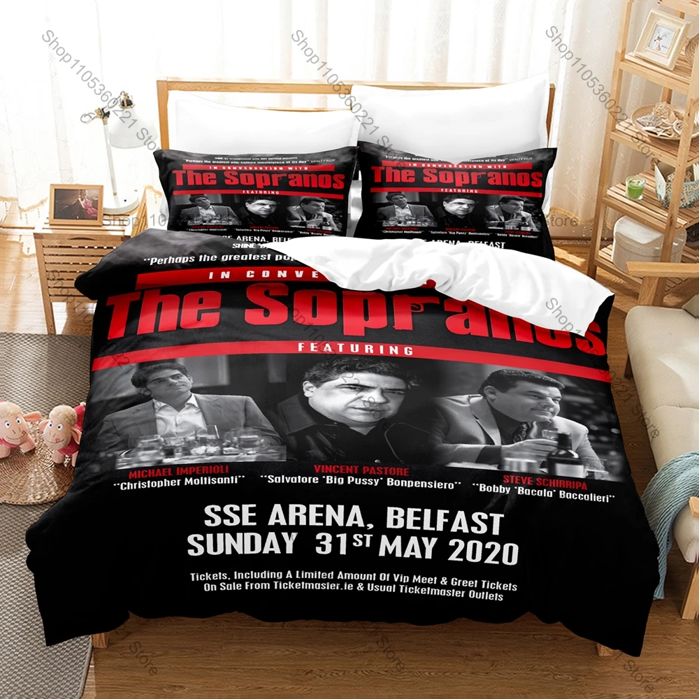 Cool HBO Legendary Mob Drama Art Printed Bedding Kit Breathable Fabric Classic TV Series Collector Room Ornament