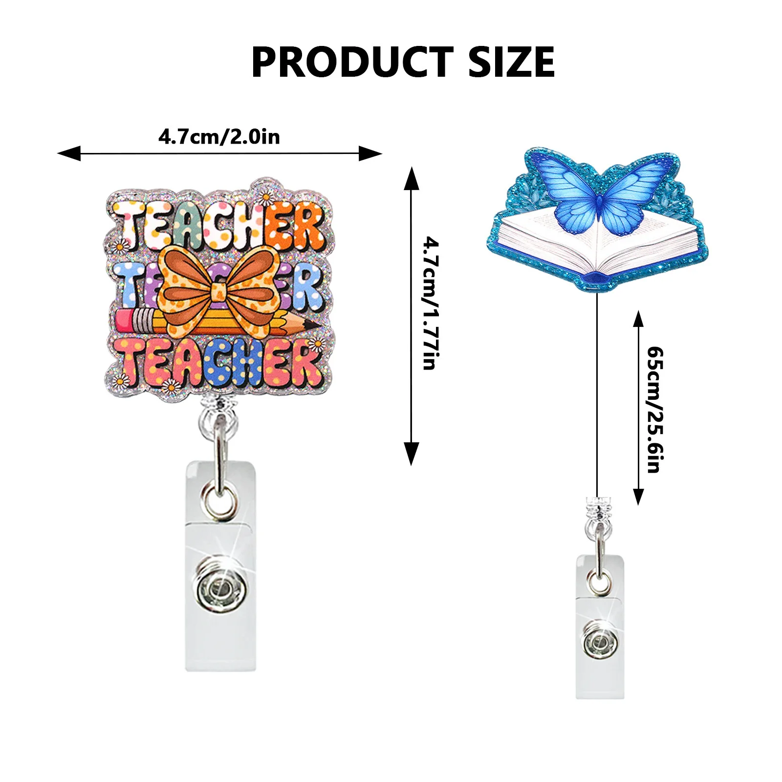 Wytrzymały zwijacz do identyfikatora z klipsem, unikalny i uroczy zwijacz do identyfikatora dla wolontariuszy i pracowników biurowych.