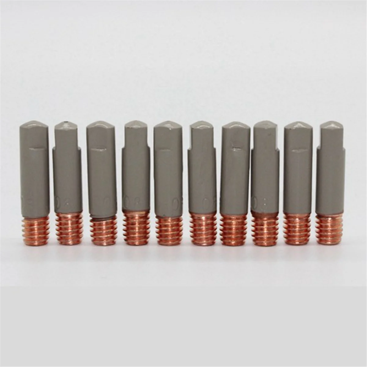 A24U10pcs MB15AK Welding Nozzle Tips Coating Protect M6 Gas Nozzle Tip 0.8mm MIG Welding Tool Parts