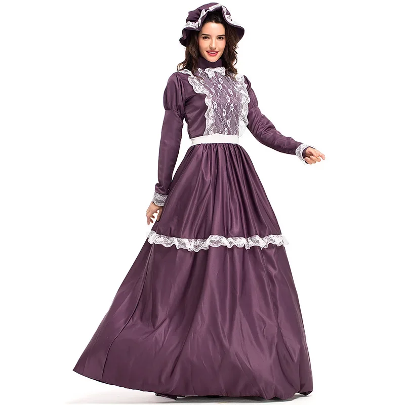 

Сексуальный женский костюм прерии с длинными рукавами трапециевидной формы для женщин, платье для сельской фермы, платье Сьюзан Б Энтони, праздничная одежда на Хэллоуин