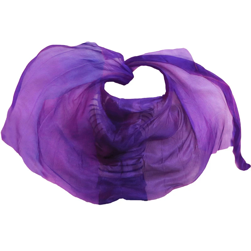 100% Silk Belly Dance Veil Belly Dance Silk Shawl Scarf Purple Color Belly Dance Practice Performance Silk Veils 250/270*114 cm