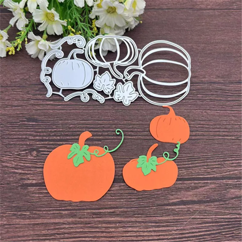 3pcs Pumpkins and Vines Halloween Metal Cutting Dies Stencils For DIY Scrapbooking Decorative Embossing Handcraft Template