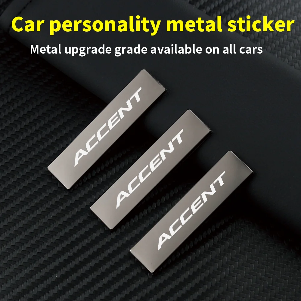 4pcs 3D Metal Logo Car Trunk Sticker Emblem Car Window Wiper Exterior Sticker For Hyundai ACCENT CRETA ELANTRA EON EQUUS