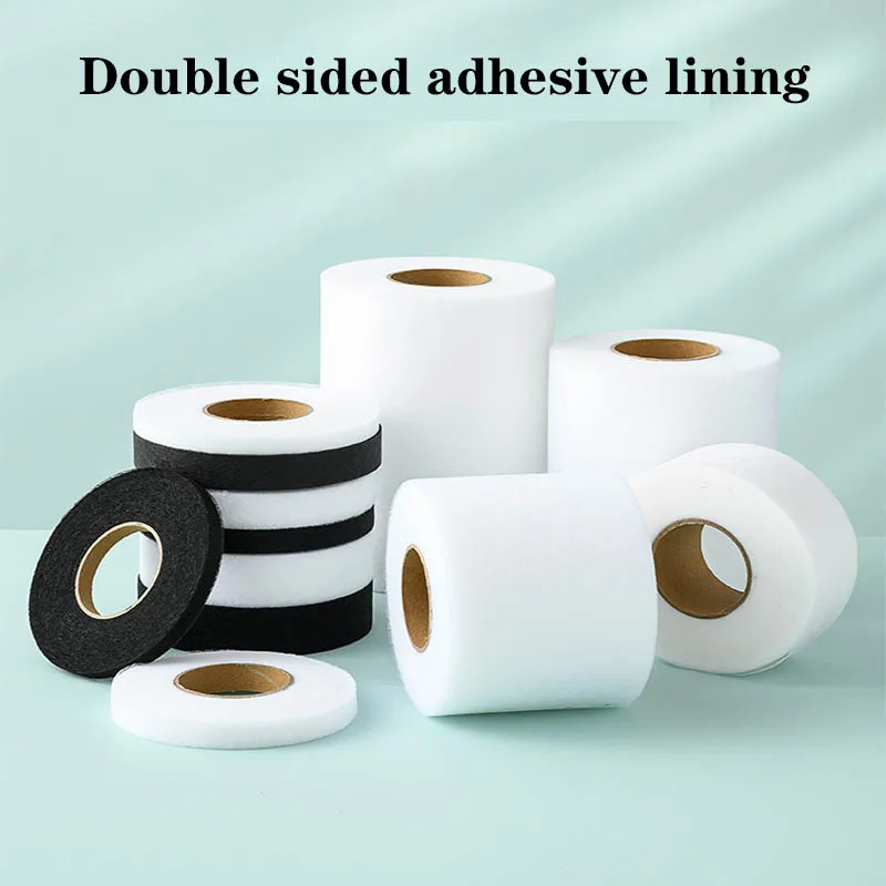 

70Yards Black White Double-sided Interlining Adhesive Fabric Clothes Iron On Hem Tape Interlining Web DIY Sewing Patchwork Acces