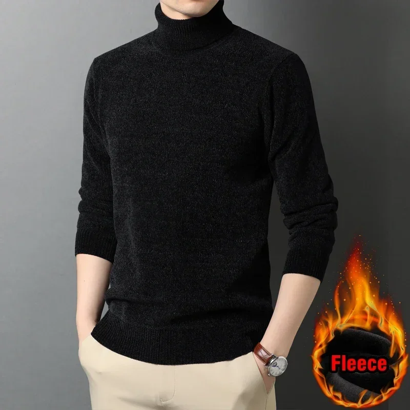 

Men Turtleneck Sweater Casual Thick Men's Rollneck Knitted Sweater Warm Mens Jumper Woolen Sweater Male Outwear Knitwear 3XL 4XL