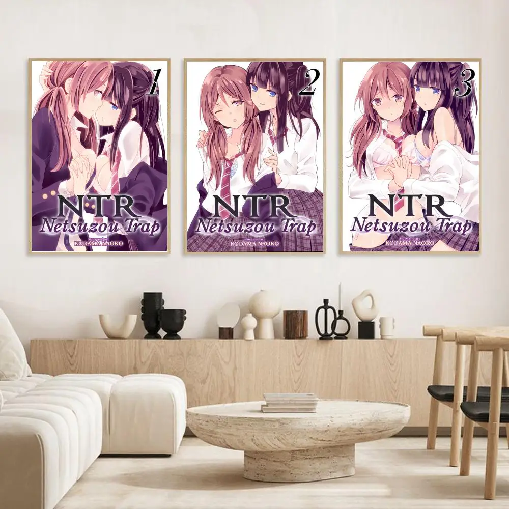 GL Anime N-NTR Netsuzou T-Trap Poster Pegatinas de pared modernas y elegantes para decoración del hogar Sala de estar Arte de pared del dormitorio