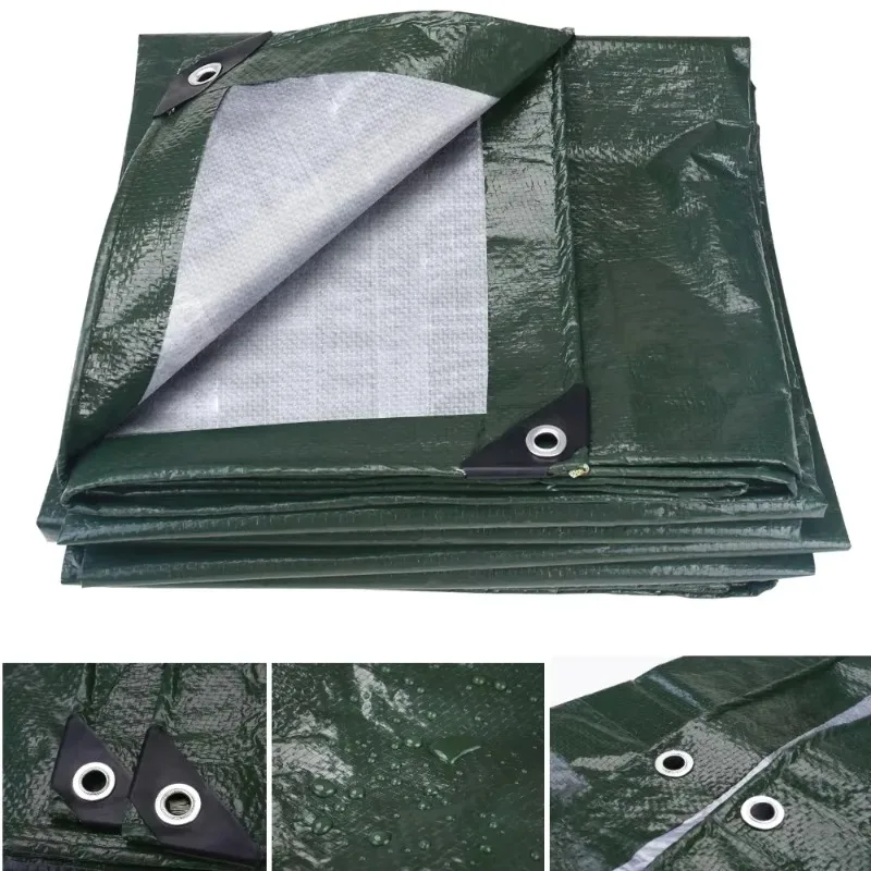 2x3m Waterproof Tarp Camping Tent Outdoor Shade Sail Heavy Duty Garden Canopy Awning Beach Sun Shelter with Reinforced Grommets