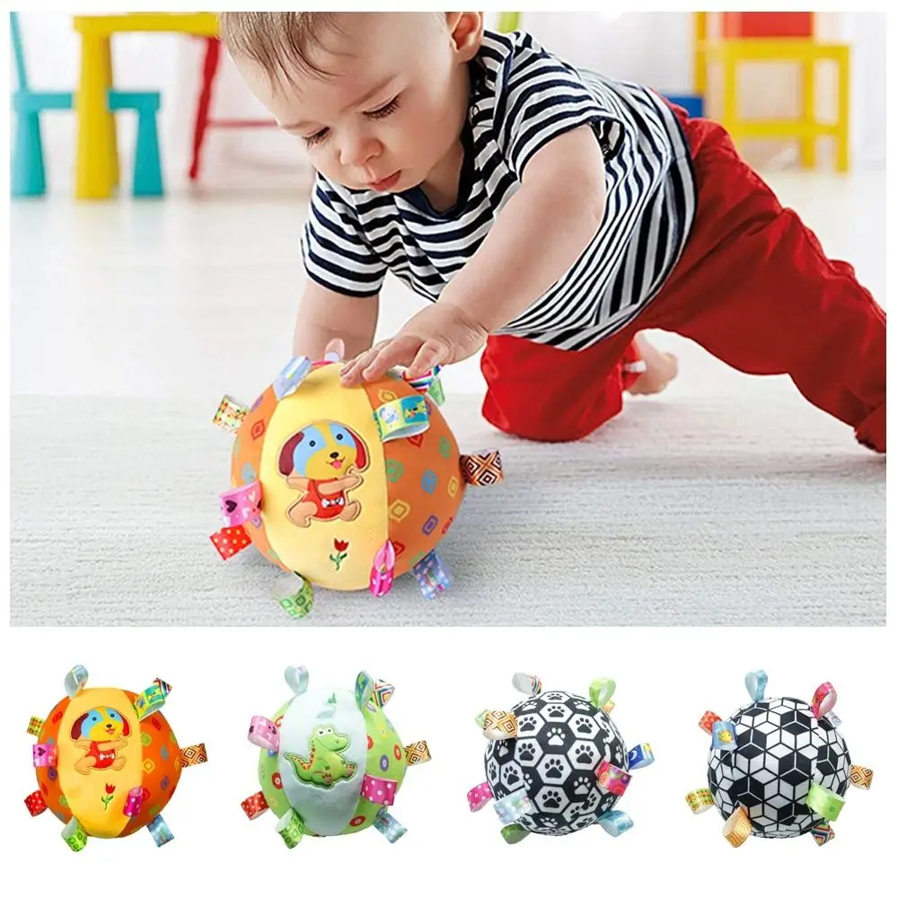 

With Bells Plush Baby Vocal Toy Ball Dinosaur Football Visual Touch Ball Baby Toy Soft Plush Dog Chew Sounding Plush Ball