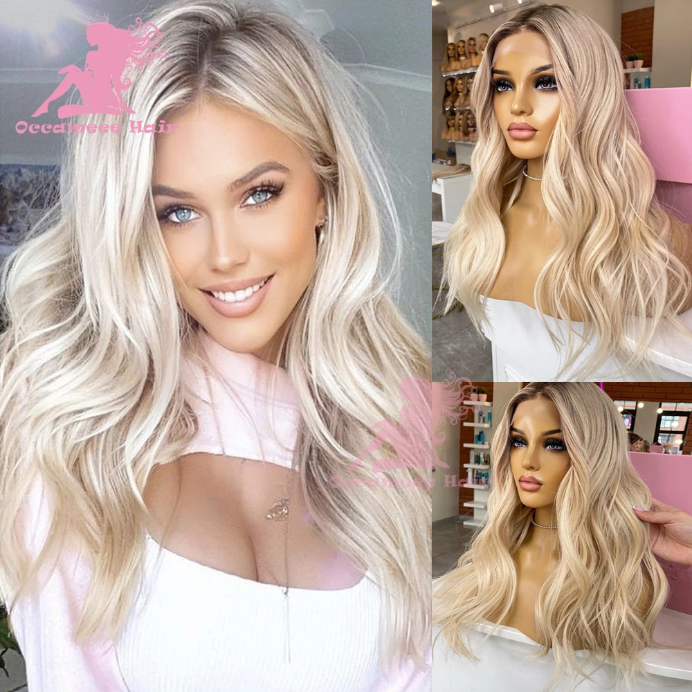 

Highlight Wig Human Hair Glueless 13x6 Lace Frontal Wig Dark Brown Ash Blonde Full Lace Wigs Transparent Lace Brazilian Prepluck