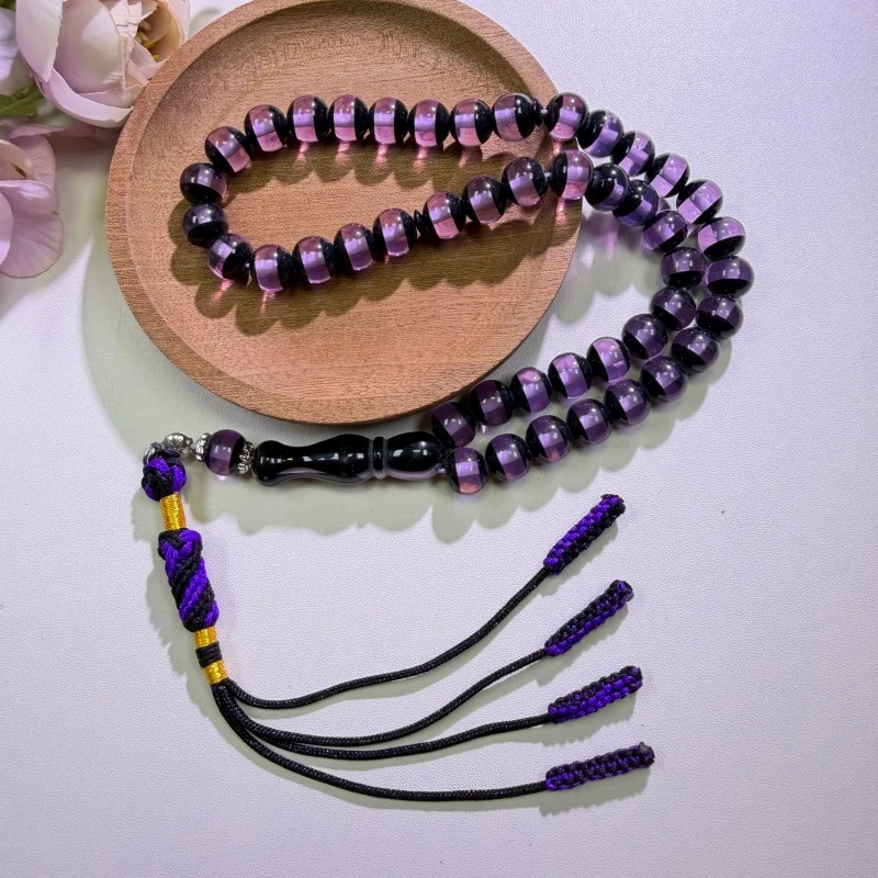 1Pc Handmade Muslim Prayer Beads with Tassel, Rosary Tasbih Handheld Decor Bracelet - view 5