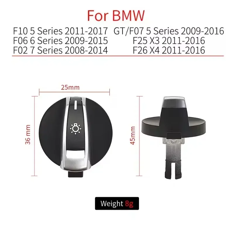 For BMW 5 6 7 Series X3 X4 Car Headlight Switch Button Light Control Panel Fog Light Switch For BMW F02 F10 F18 F07 F06 F25 F26