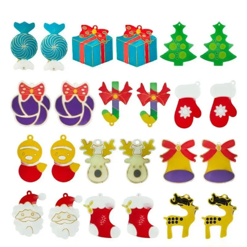 

D46E DIY Рождественская тема Серьги Форма Рождественские серьги-подвески Форма для эпоксидной смолы