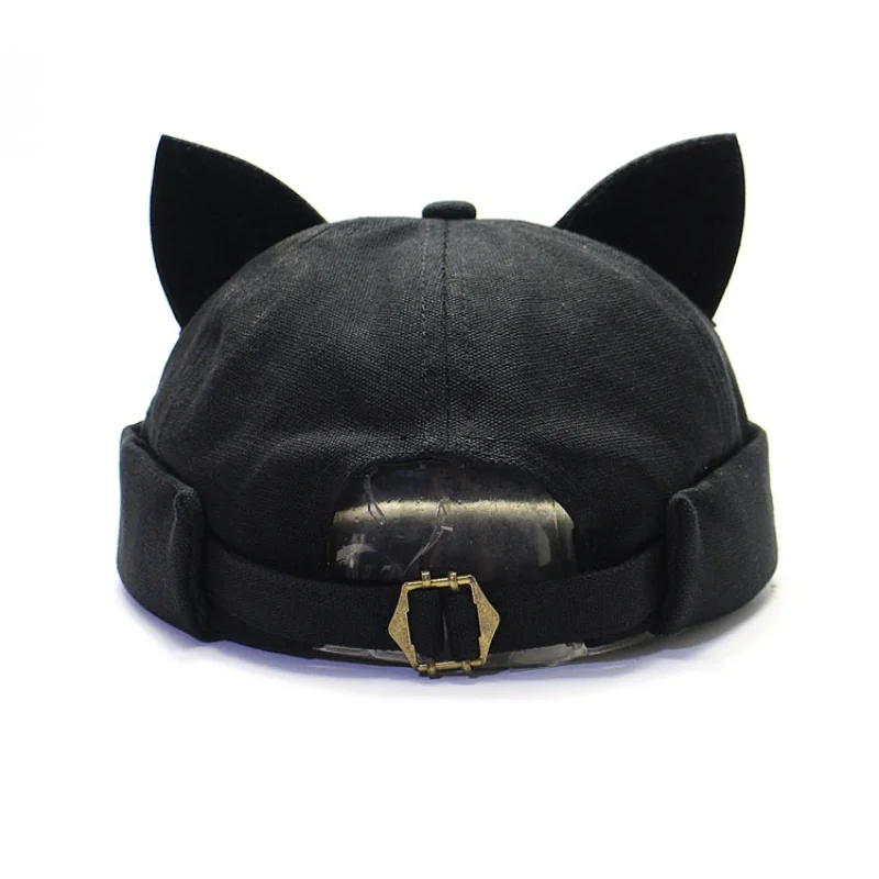 Cute Cat ears Dome Hat uomo donna melone Beanie Cap tinta unita kawaii girl\'s Hat Unisex regolabile all match primavera estate cap