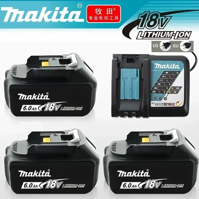 Batterie rechargeable authentique avec chargeur BL1860 18V 6.0Ah Lithium-ion pour batterie Makita 18v 6Ah BL1850 BL1880 BL1860B LXT400