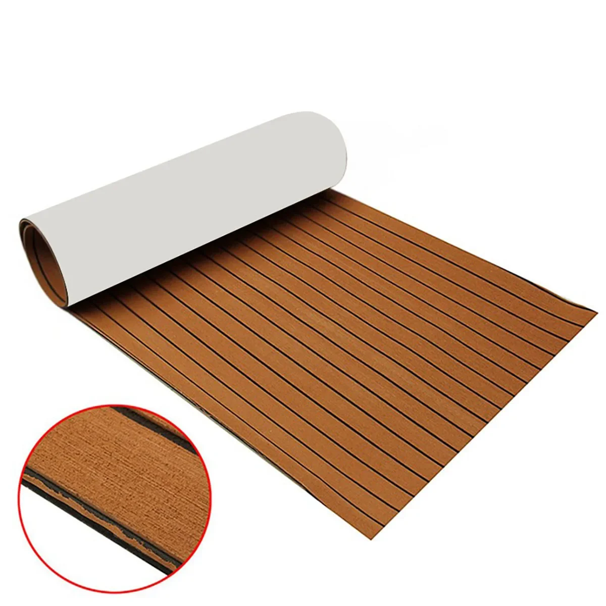 for Self-Adhesive 600x2400x5mm Foam Teak Decking EVA Foam Marine Flooring Boat Decking Sheet Accessories Marine Brown Black