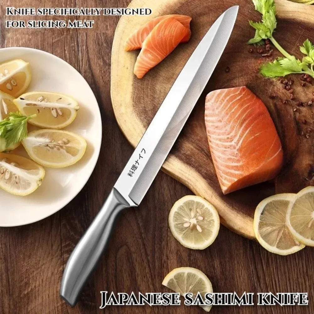 PLYS-Professional Japanese Kitchen Salmon Sashimi Knife for Home Use Stainless steel Salmon Sashimi Knife Sharp Specialized Knif