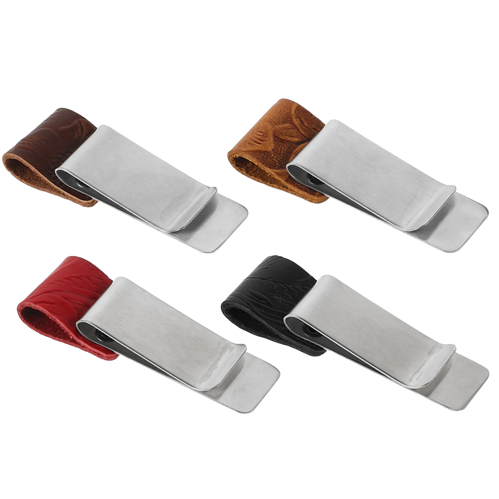 

4pcs Pen Holder Clip Stainless Steel Notebook Journal Office Travel Retro Metal Pen Loop Single Planner Marker
