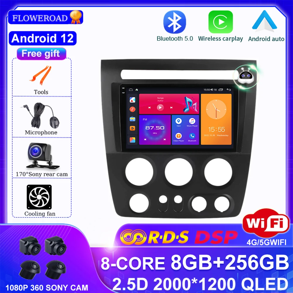 

Auto BT 5.0 DSP Android 13 For Hummer H3 1 2005 -2010 Car Radio Multimedia Video Player Navigation GPS Carplay No 2din 2 din dvd