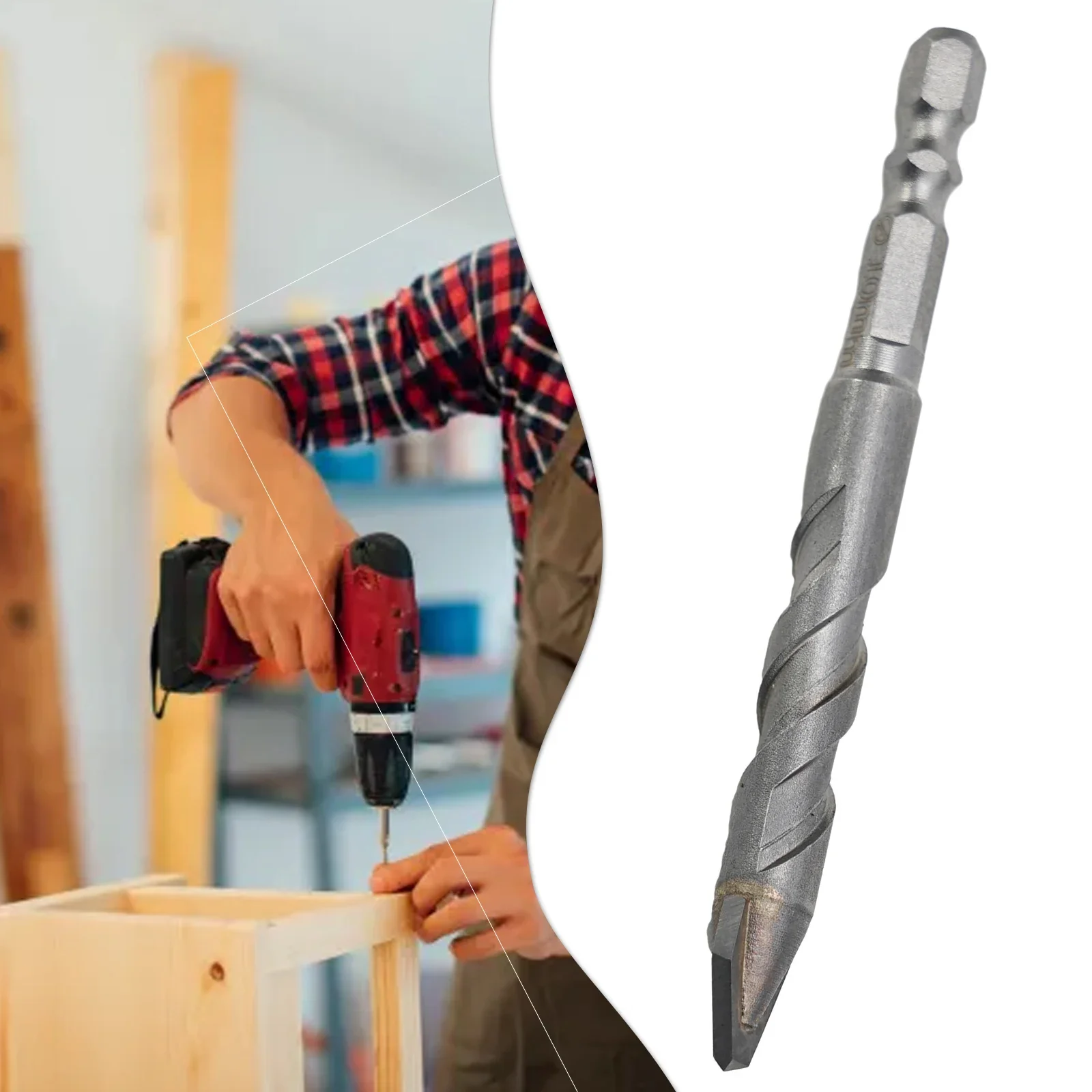 6-12mm Multifunction Drill Bit Alloy Steel 1/4' Hex Eccentric Drill Crooked Head For Ceramic Tile Plastics Bricks Drilling Tool