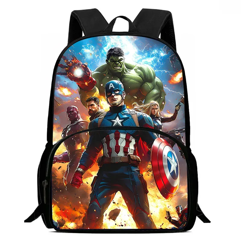 

Child School Backpack with Front Pocket,Cartoon Captain America School Bags for Boy Girl,Durable Kids Backpack for Pupil Student