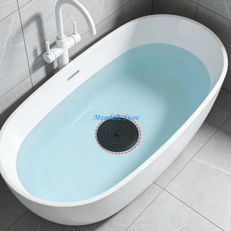 U2JC Durability Soft Silicone Bathtubs Plug Hair Filter Drain Cover Silicone Drain Sticker Household Bathroom Drain Mats