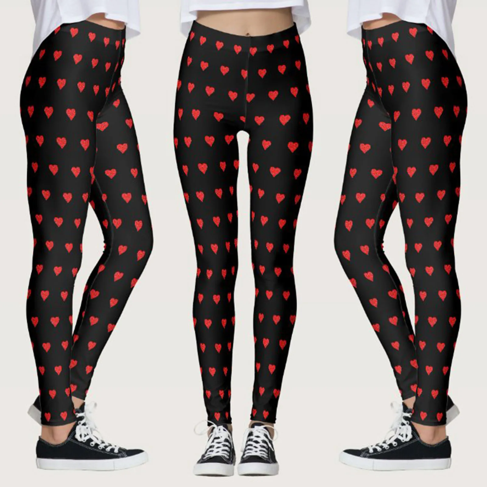 2024 Valentine's Women's Yoga Leggings Casual Gym Wear Costume Fashionable Printed Pattern Decor Fitness Sports Pants For Women