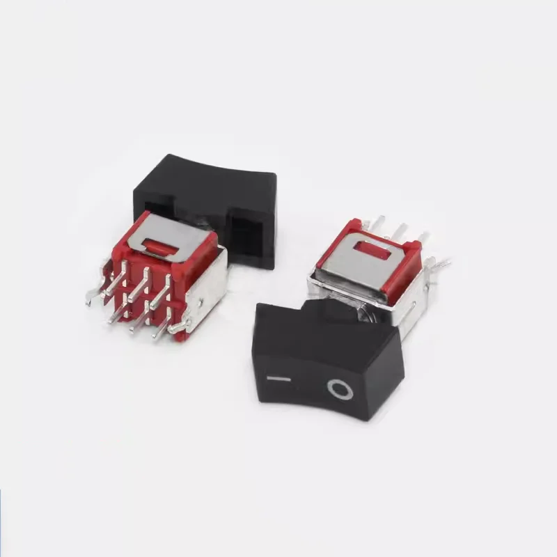 6-pin two-speed small button switch with cap swing plate 1.5A250V Srs-202a2-02b-rs rocker arm switch