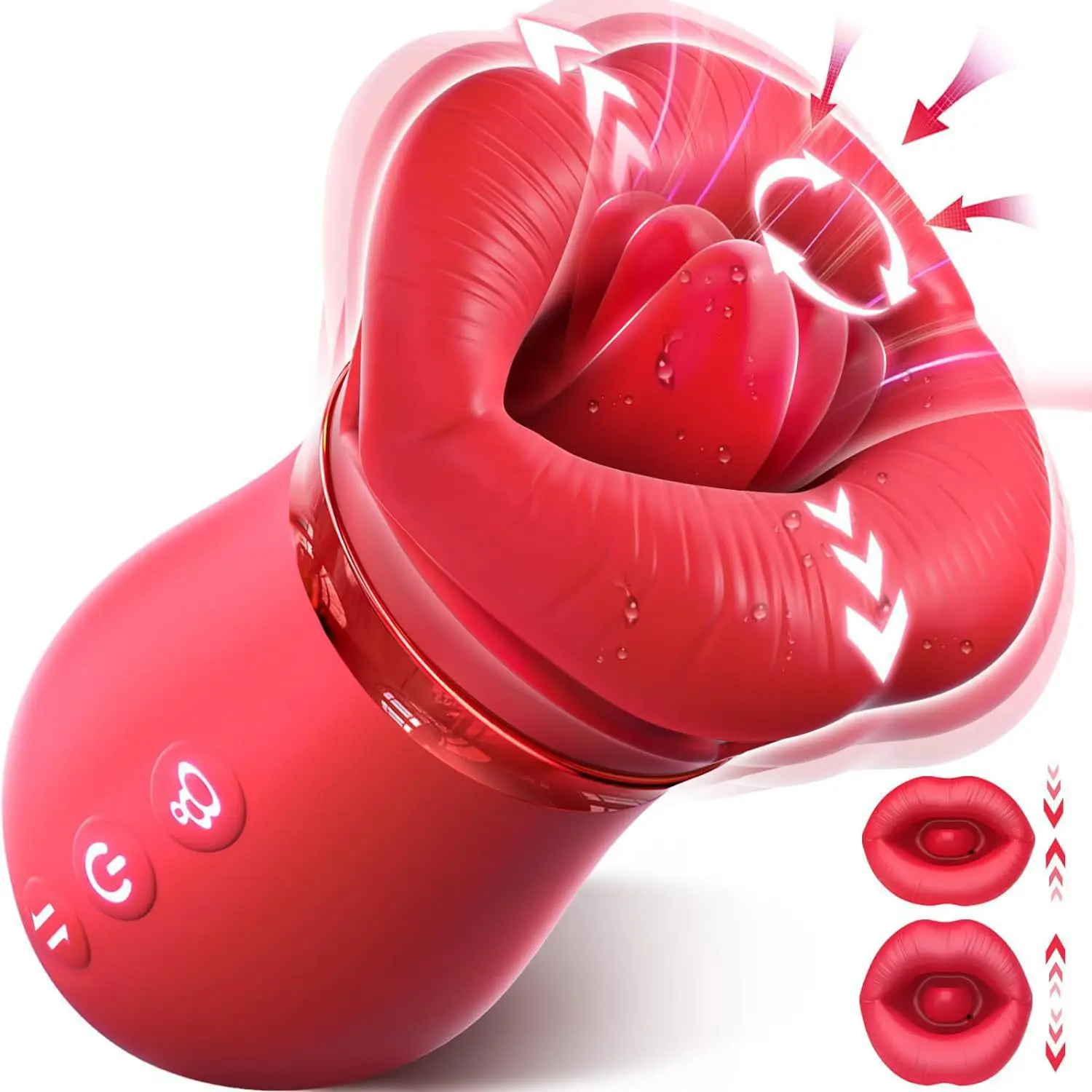 Clit Sucker Tongue Vibrator for Women, 4-in-1 Licking, Vibrating, Auto & Manual Suction, Nipple Sucker, IPX5 Water-Resistant Toy