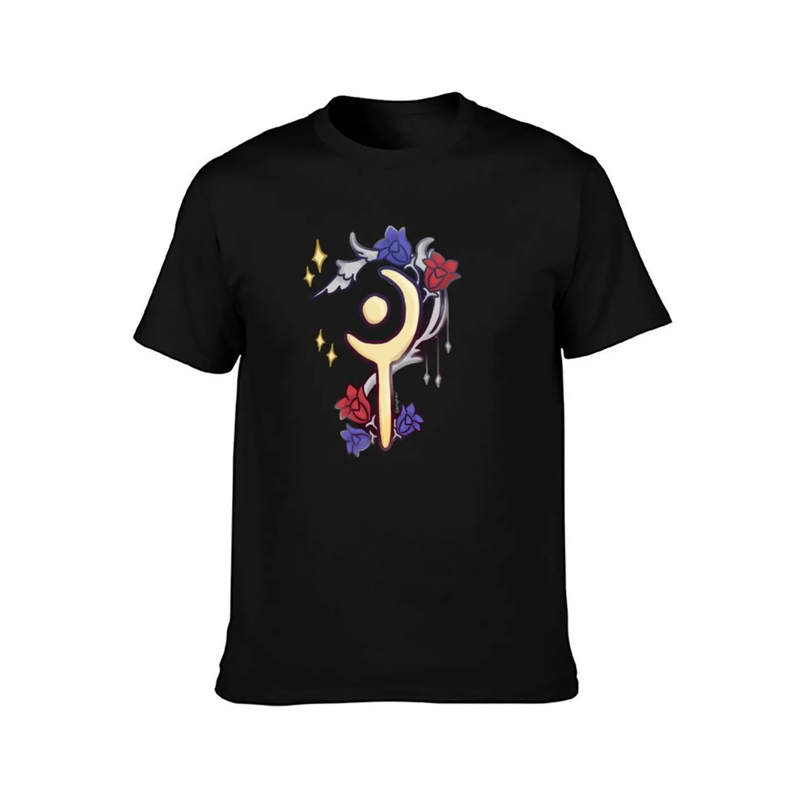 White Mage Icon FFXIV T-Shirt, Summer Casual Cotton Tee, Oversized Streetwear Tops, Vintage Graphic Print, Unisex Men Women