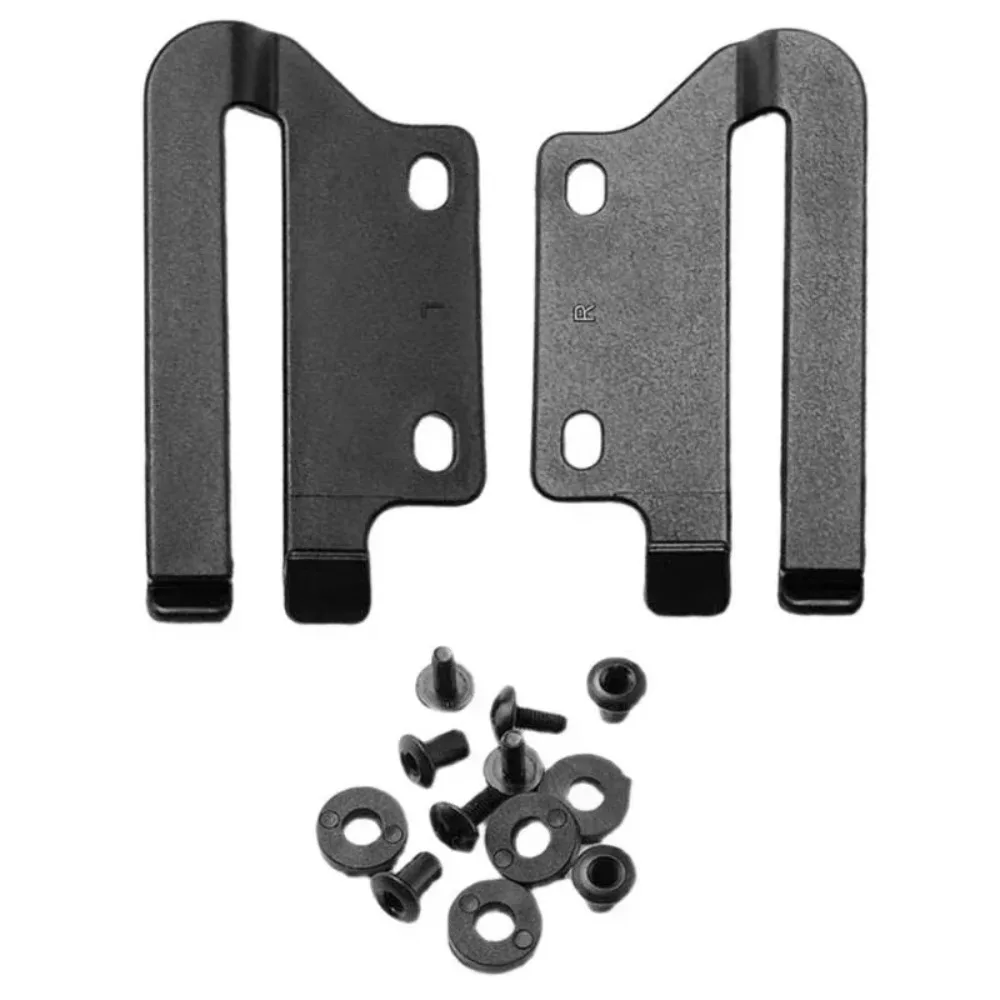Kydex Sheath Belt Clip with Screws Washers Kit Black Plastic Waist Back Clip for Knife DIY EDC Accessories