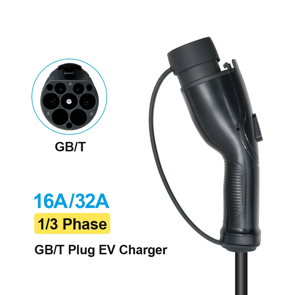 EV Charger Plug GB/T EVSE GBT Convertor 16A 32A 1P 3P 3.6/11/7.2/22KW For Electric PHEV Car Vehicle Charging Station