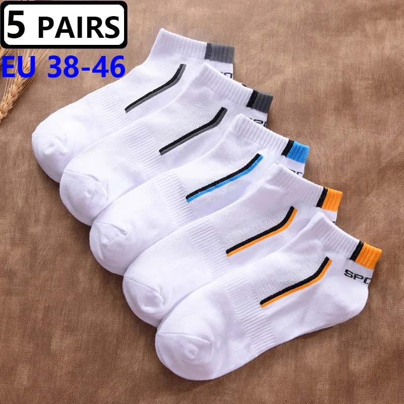 5 زوج/مجموعة الرجال الجوارب كبيرة زائد حجم كبير 45,46 الصيف الخريف شبكة كول الذكور قارب الجوارب تنفس الرياضة منخفضة أنبوب الكاحل الجوارب #5