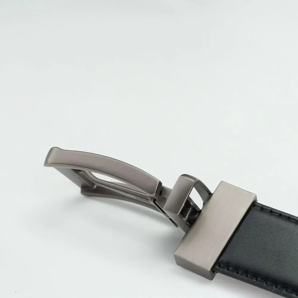 Leather Mens Belt Rotatable Buckle Reversible Waistband Business Casual Office Formal Trendy Style Fashion Strap