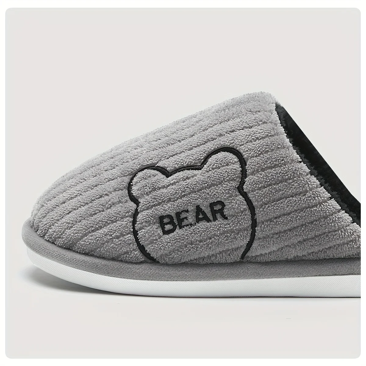 Pantoufles chaudes d'hiver en peluche pour hommes, semelle épaisse, antidérapantes, intérieur et extérieur, doublure polaire douce et confortable, chaussures thermiques ours, grande taille