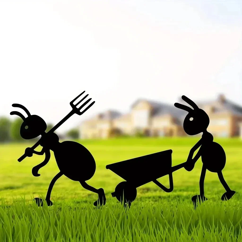 1pc Metal Iron Crafts Garden Decor Ants Metal Ants Gardening Ornaments Yard Metal Art Backyard Lawn Stakes Decor Ants Garden
