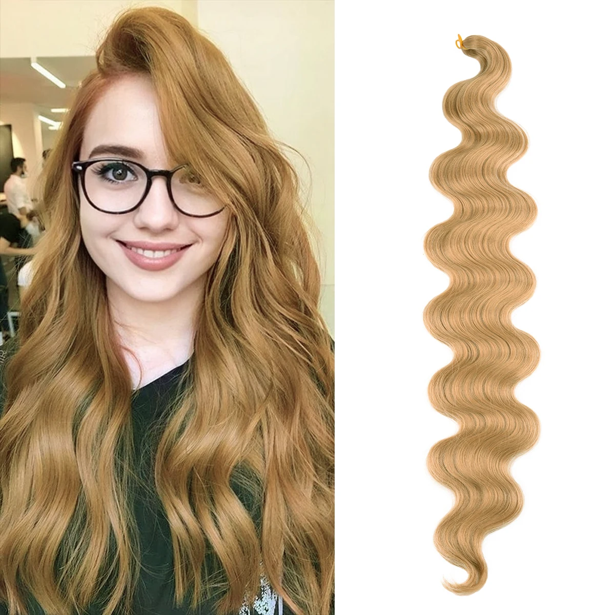 

Chorliss Body Wave Crochet Hair 24Inch Soft Long Synthetic Hair Braids Natural Wavy Ombre 613 Blonde Hair Extensions