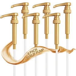Leeseph Syrup Pump Coffee Syrup Pump Dispenser Gold Syrup Pump for 750ml/ 25.4oz Syrup Bottle Syrup Pumps for Coffee Bar