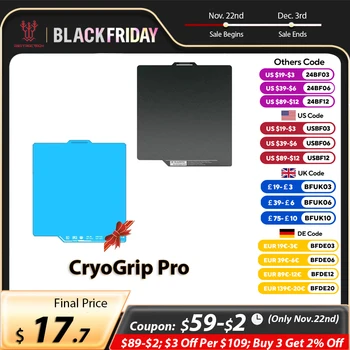 BIQU Panda Build Plate CryoGrip Pro 257x257mm Fácil Modelo Remoção Mola de Aço Dupla Face para BambuLab P1P P1S A1 Impressora 3D