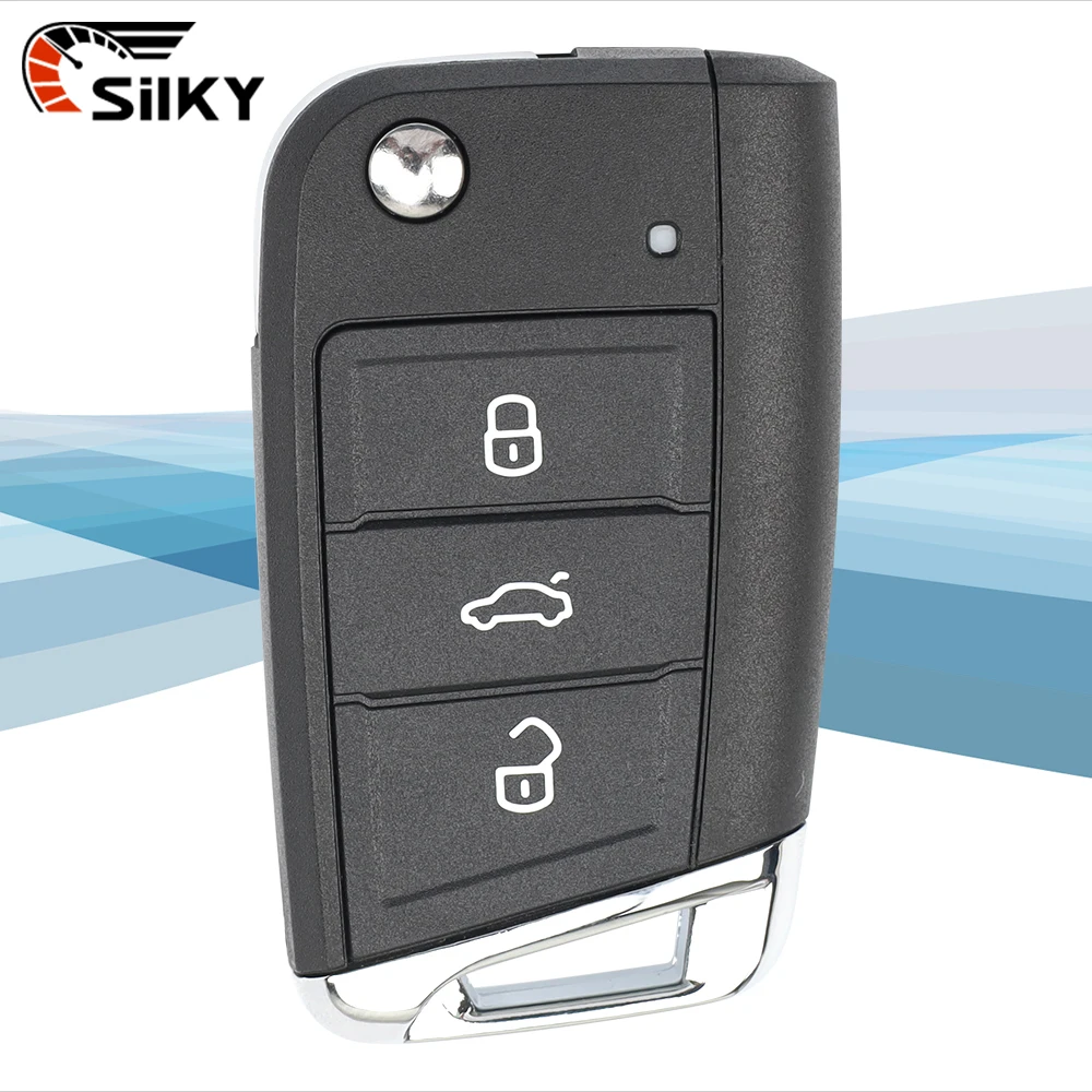 SilKY Volkswagen VW Golf 7 4 5 Polo MK7 Tiguan Passat Sportsvan GTI Remote Car Key Shell For Skoda Octavia A7 Seat Kodiaq No Log