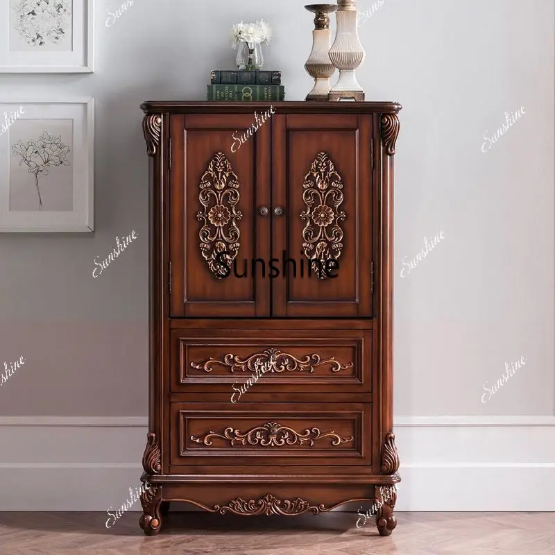 solid wood premium sense chest cabinet high style with door drawer bookcase entrance retro TV side