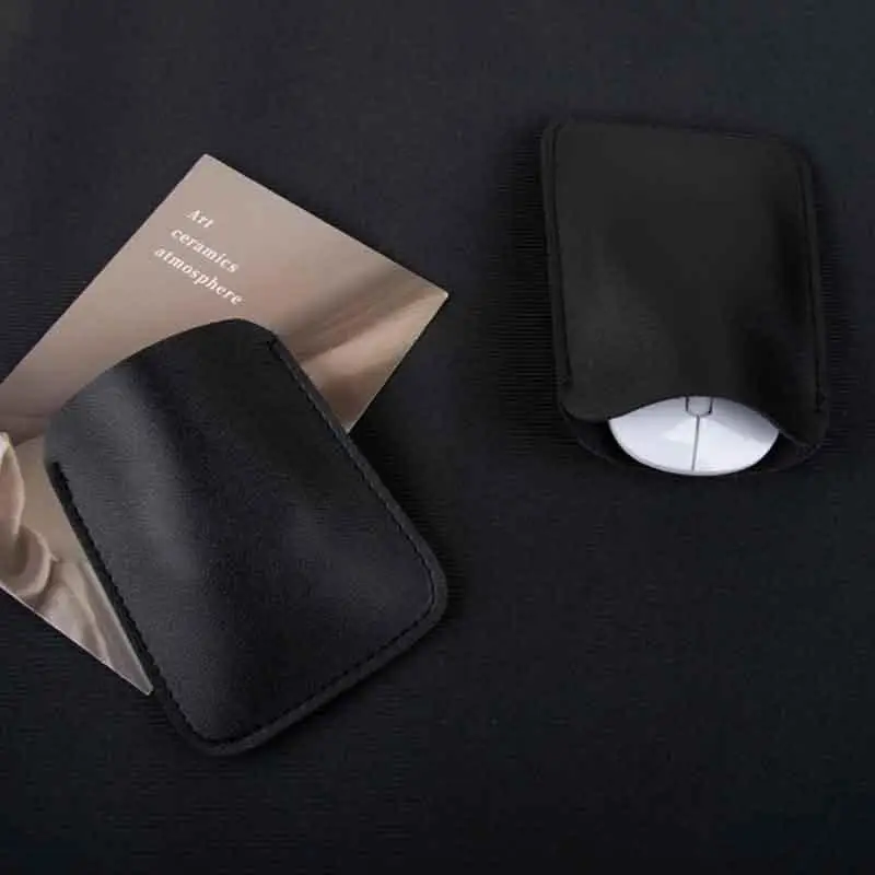 1Pc Wireless Mouse Storage Bag PU Leather Protective Sleeve Bag Anti-scratch Case Small Items Storage Pouch Women Need Bag