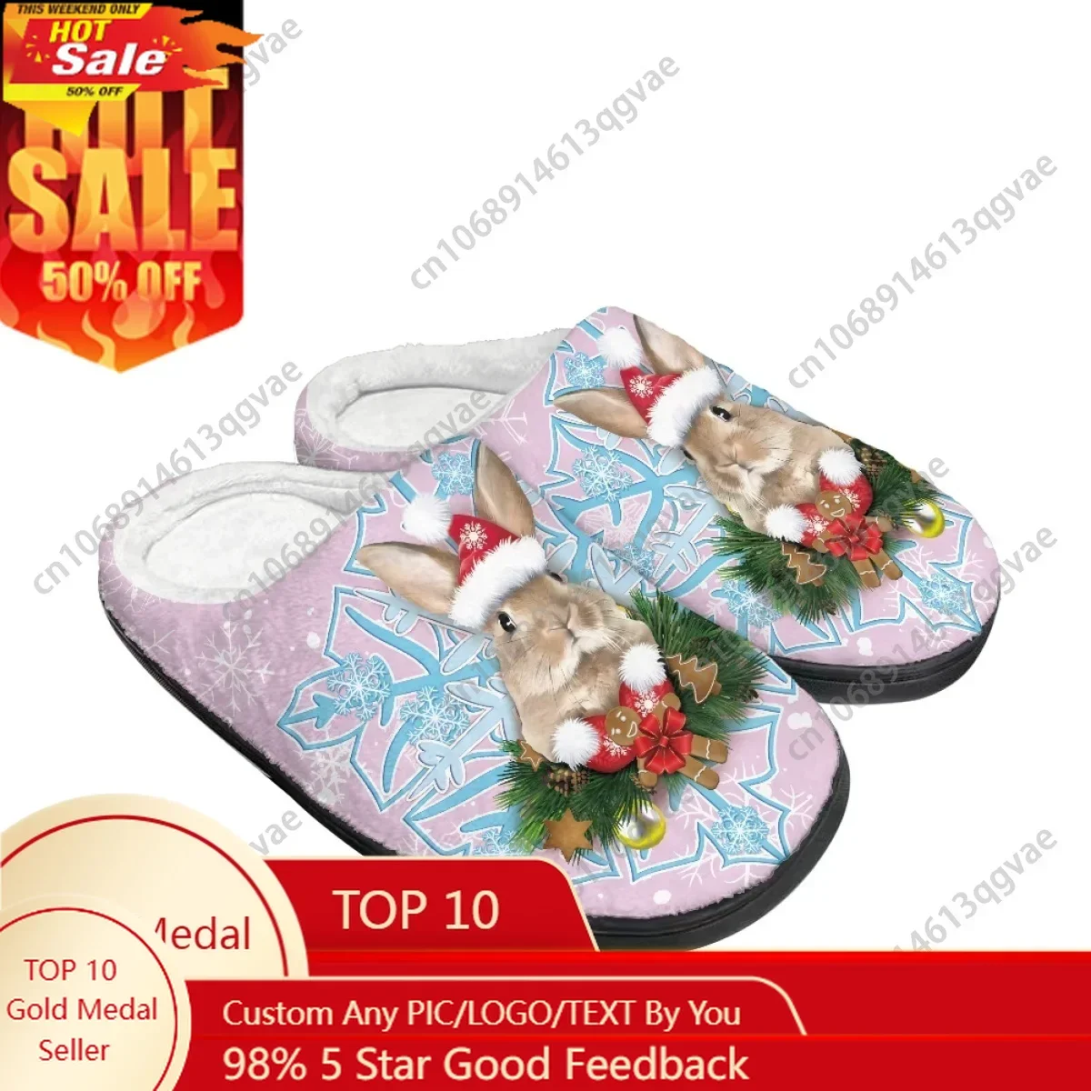

Рождественские домашние хлопковые тапочки со снежинками, кроликом, толстым пингвином, коровьей собакой, мужские и женские плюшевые тапочки для подростков, сохраняющие тепло тапочки на заказ