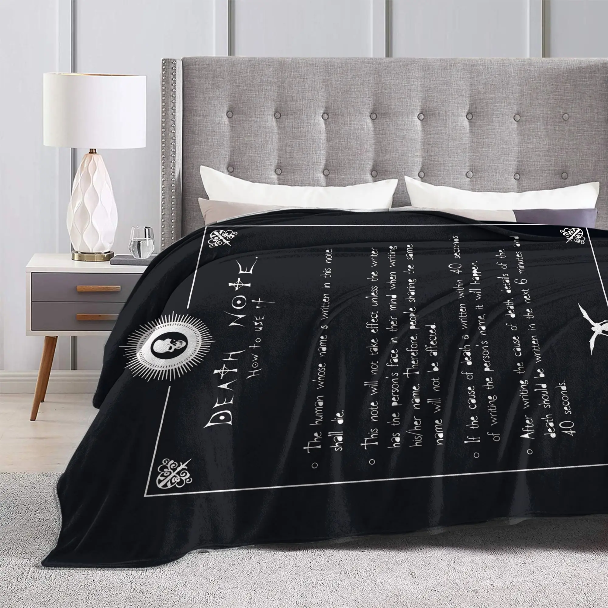 Rules Blanket Quality Warm Soft Death-Notes Throw Blanket Winter Boy Girl Couch Chair Sofa Bed Novelty Bedspread