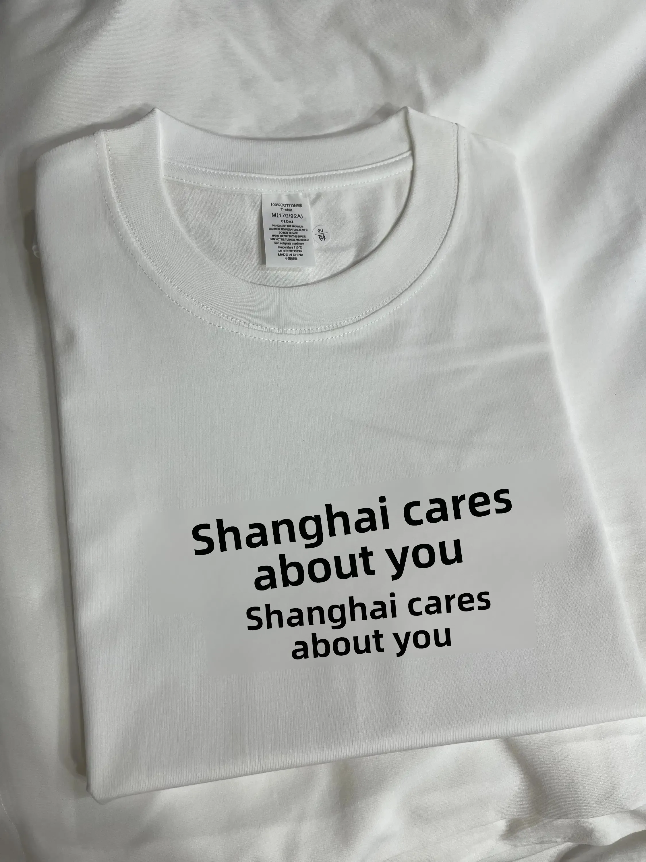 Pure Cotton Short Sleeve T-Shirt Unisex Printed Text Tees Casual Breathable Comfortable Universal Fit Spring Summer Autumn