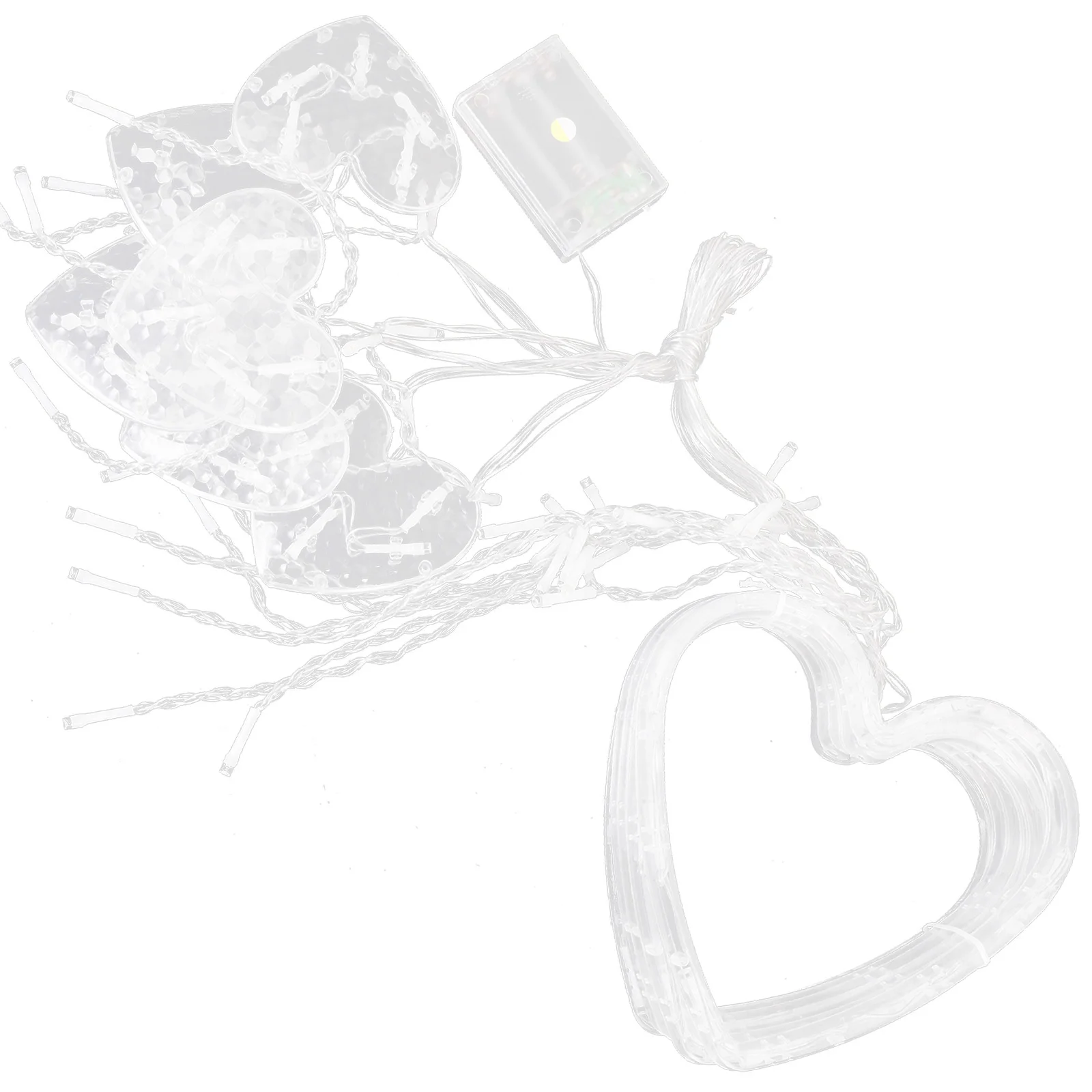 LED القلب نافذة الستار ضوء بالطاقة الجنية سلسلة أضواء غرفة نوم LED ديكور نافذة سلسلة أضواء الغرفة الجمالية #6