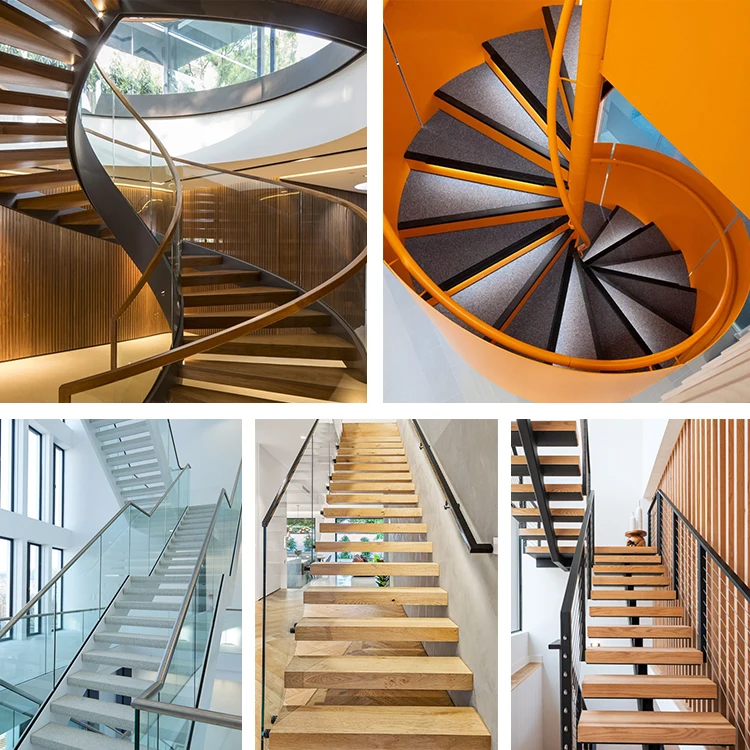 モダン住宅の内装用カスタマイズ スチール製階段 浮遊式直線階段