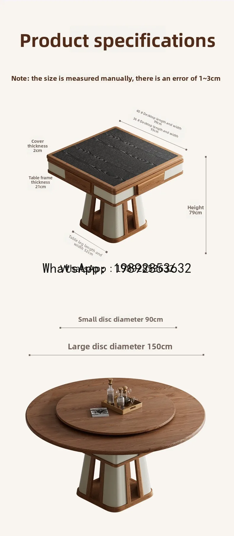 

Solid Wood Fully Automatic Home Mahjong Table Dining Table Dual-use Silent Dining Mahjong All-in-one Machine Square Table