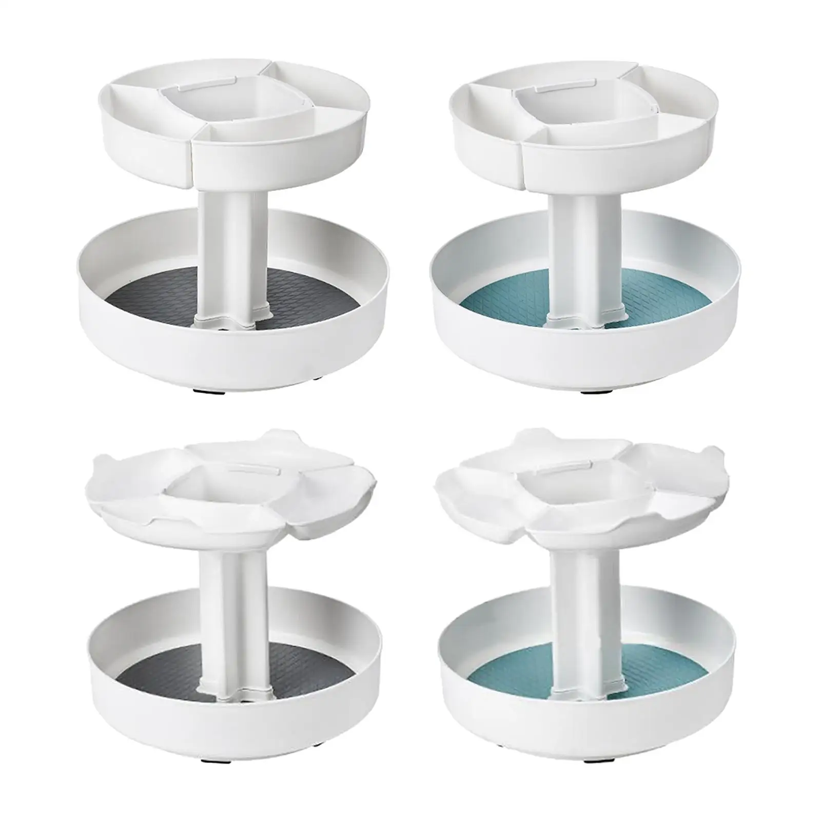 Turntable Rack Display Stand Serving Tray Plate with Divider Organizer for